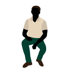 Fototapeta na wymiar vector, isolated, silhouette in colored clothes, man, guy sitting