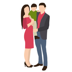 vector, isolated, silhouette in a flat style, family