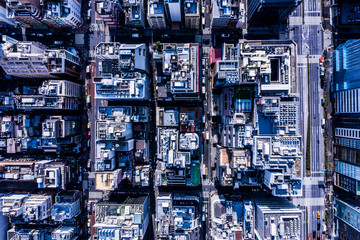 オフィスビル群　空撮