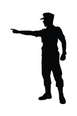 Standing soldier silhouette vector