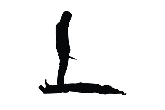 assassin kill victim silhouette vector