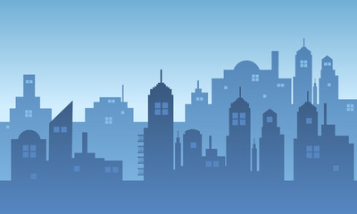 Obraz premium Background of the morning sky with a buildings