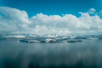 Fototapeta na wymiar Kamchatka from a helicopter window.