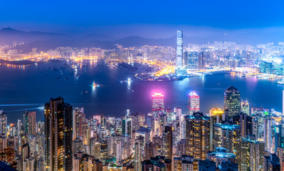 Fototapeta na wymiar Beautiful night view of Hong Kong..
