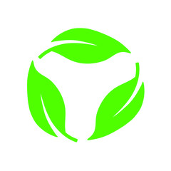 Biodegradable recyclable plastic free package icon. Vector bio recyclable degradable label logo template