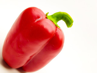sweet Bulgarian red peppers isolated on white background.