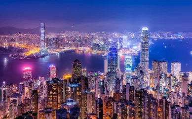 Foto op Plexiglas Beautiful night view of Hong Kong.. © 昊 周