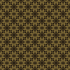 Seamless pattern. Black and gold colors. Geometric pattern in Asian style. Suitable for book cover, poster, logo, invitation. Vector image.