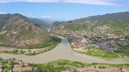 Mtskheta and Svetistkhoveli, aerial view