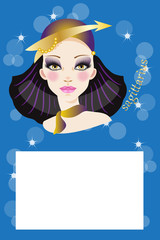 Illustration with zodiac sign and white space to write a text