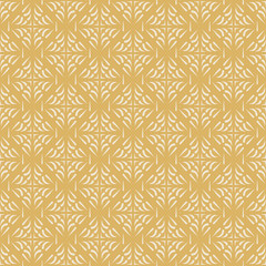 Seamless pattern. Gold and white colors. Geometric pattern in a modern style. Suitable for the book cover, poster, logo, invitation. Vector image.