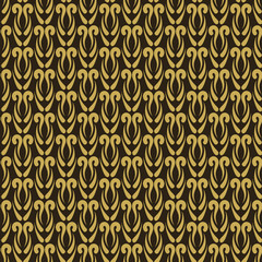 Seamless pattern. Black and gold colors. Geometric pattern in Asian style. Suitable for book cover, poster, logo, invitation. Vector.