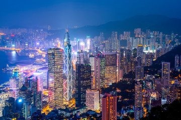 Beautiful night view of Hong Kong..