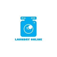 Laundry Online Logo Simple Templates and Vector