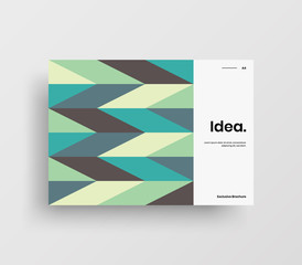 Creative business presentation vector A4 horizontal orientation front page mock up. Modern corporate report cover abstract geometric illustration design layout. Company identity brochure template.