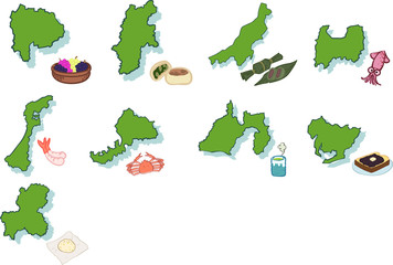 中部地方と名物セット