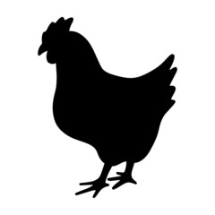 Vector chicken. Easter vector illustration. Silhouette of chicken