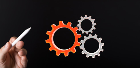 gear Technology setting concept background.