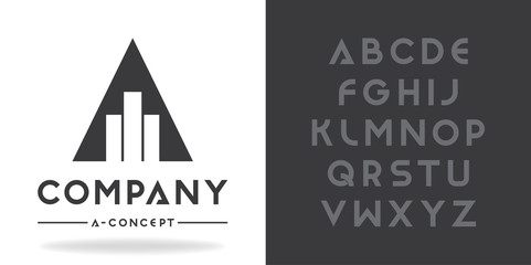 Real Estate, Business logo template. Font character design with font family.