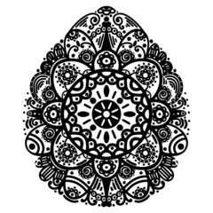 Vector easter egg. Vector easter illustration. Mandala egg
