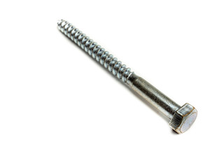 Große Eisenschraube auf weißen Hintergrund