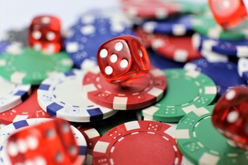 gambling chips and cards