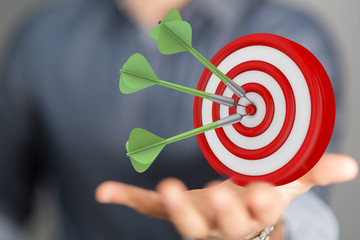 dart target arrow hitting on bullseye which is the ultimate goal that everyone wants.