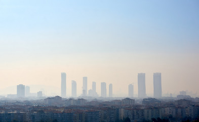Air pollution over the city