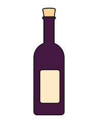 wine bottle on white background
