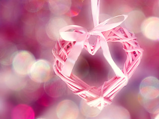 valentine's day love holiday concept heart on abstract blurred background