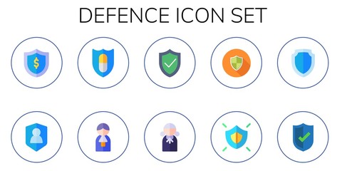 Modern Simple Set of defence Vector flat Icons