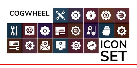 Modern Simple Set of cogwheel Vector filled Icons