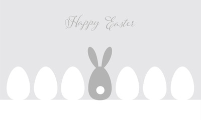 Happy Easter - Schlichte, abstrakte Geschenkkarte in Grau und Weiß	