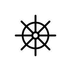 Obraz premium Ship wheel icon on white background