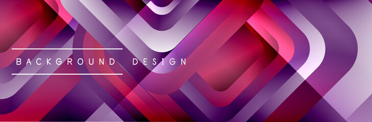 Round squares shapes composition geometric abstract background. Vector Illustration