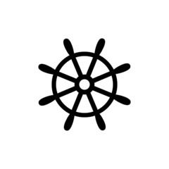Obraz premium Ship wheel icon on white background