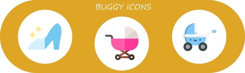 Modern Simple Set of buggy Vector flat Icons