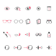 Optometry, ophthalmology related icons	