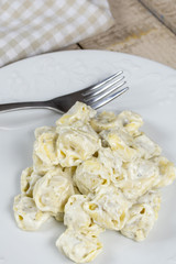 Tortellini cuisiné à la crème fraîche