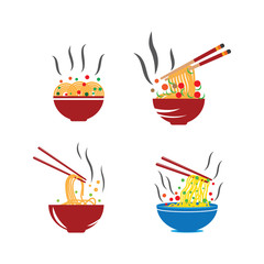 Set Noodles Logo Template vector symbol