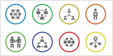 Modern Simple Set of friendship Vector filled Icons