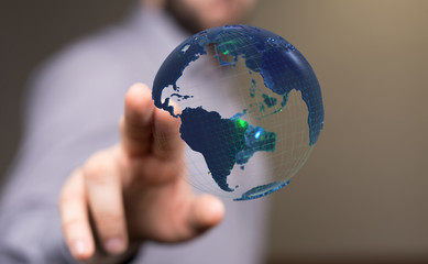 digital earth connection concept 3d.