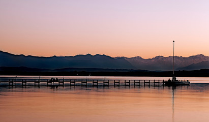 Obraz premium Abendstimmung am Starnberger See