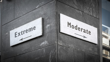 Street Sign Moderate versus Extreme