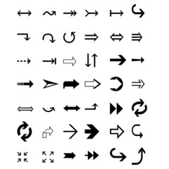 Arrow icon set of vector flat arrows. Collection for web design, mobile apps, interface and more.