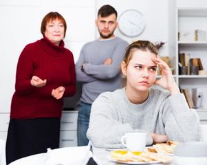 Woman having problems in relationship with family