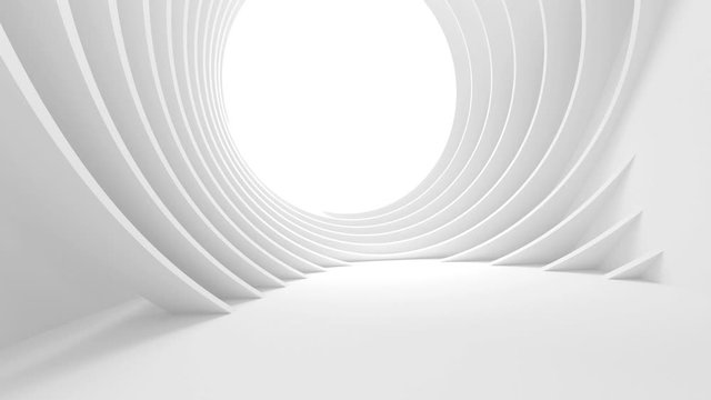 White Minimal Animation. Abstract Building Construction. Modern Technology Design