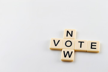 Word vote and now on white background 