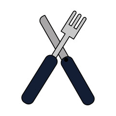 knife and fork kitchen on white background