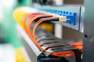 Fiber optic cable connect to communication Distribution point